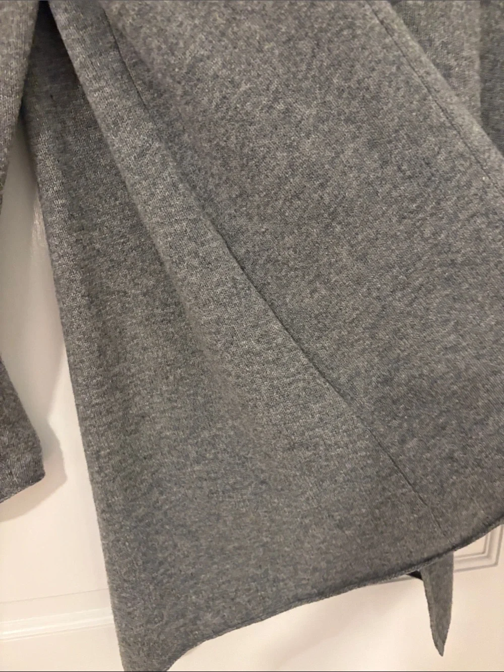 Eileen Fisher Grey Wool Open-Front Women's Sweater Cardigan with Pockets